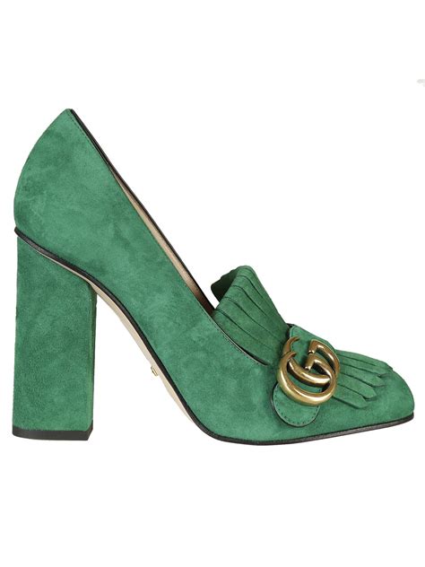 green gucci suede heels|snake heels Gucci.